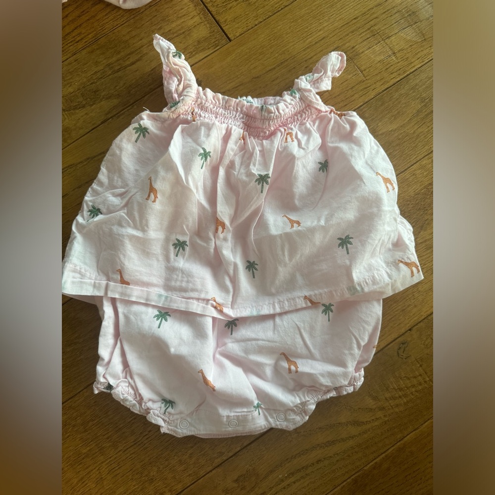 Safari pink romper Janie and jack